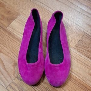 Vibrant Fuchsia Suede Loafers